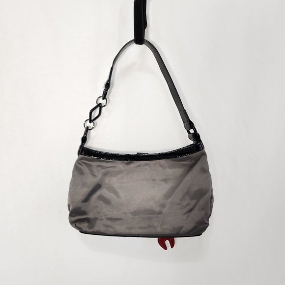 LeSportsac Gray/Black Y2K Leather Trim Shoulder Strap Charms Mini Bag LIKE NEW! - Picture 2 of 14